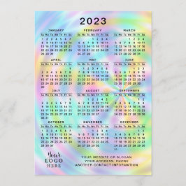 2023 Kalender - Fullt - färgfläckig faux-holografi Program