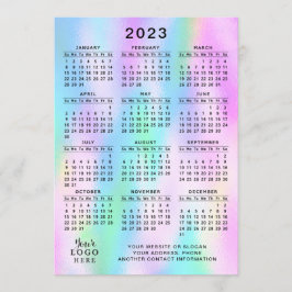 2023 Kalender - Fullt Faux Holograf Ombre Program