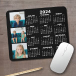 2023 Kalender med 3 fotokollage - svart Musmatta<br><div class="desc">En 3-fotokollage med en 2023-kalender. En roligt för nyår. Lägg till tre kvadratfoton i den här designen.</div>