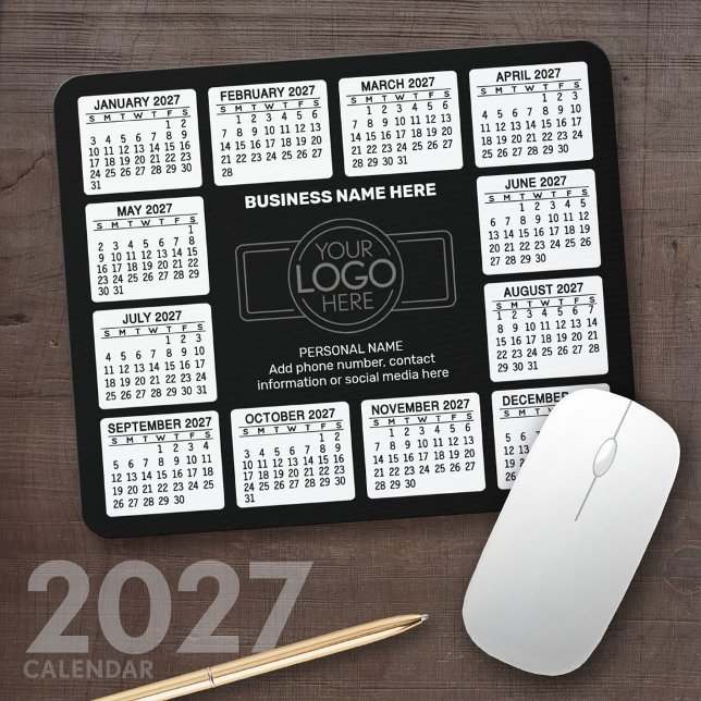 2023 Kalender med logotyp, kontaktinformation svar Musmatta (2027 Calendar Mousepad)