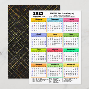 2023 Kalender - Modern skript - Minimalistiskt för Julkort