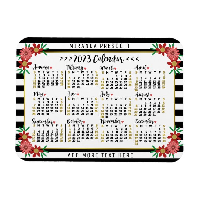 2023 Kalender (Se Beskrivning för senaste versione Magnet (Horisontell)