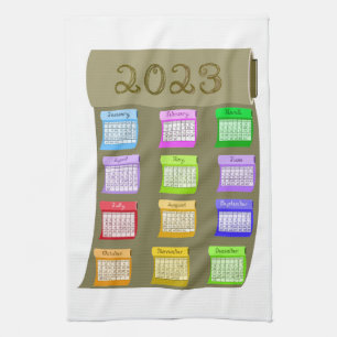 2023 Kalender Taupe Fabric Bolt Bolts of Fabrics Kökshandduk
