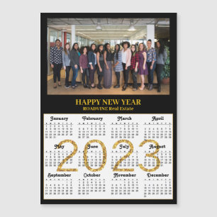 2023-kalendern Business Modern Guld Photo Magnet