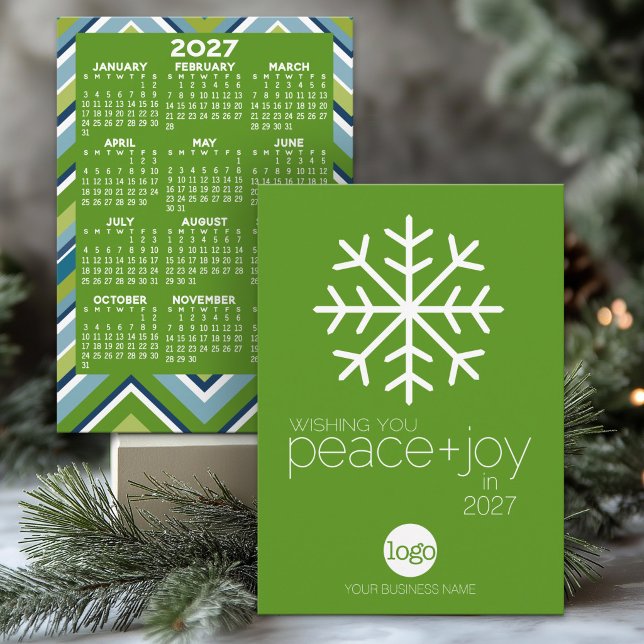2023 Kalendern: Fredsglädjen - jul Inbjudningar (Business Holiday Card with 2027 Calendar - Can Include Corporate Logo)