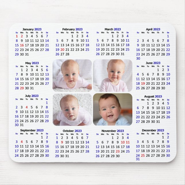 2023 Kalenderns Anpassningsbar Foto Modern minimal Musmatta (Framsidan)