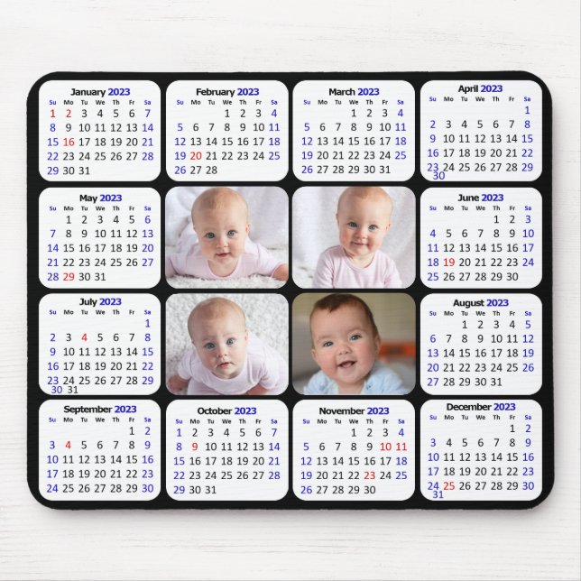 2023 Kalenderns Anpassningsbar Foto Modern Musmatta (Framsidan)