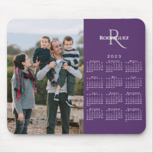 2023 Kalenderns Anpassningsbar Photo Monogram Namn Musmatta