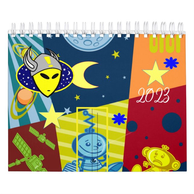 2023 Kalenderns Utomjordingar, rymden, astronauter Kalender (Omslag)