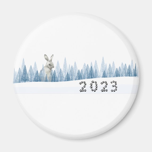 2023 Kaninår, nyår Magnet (Framsidan)