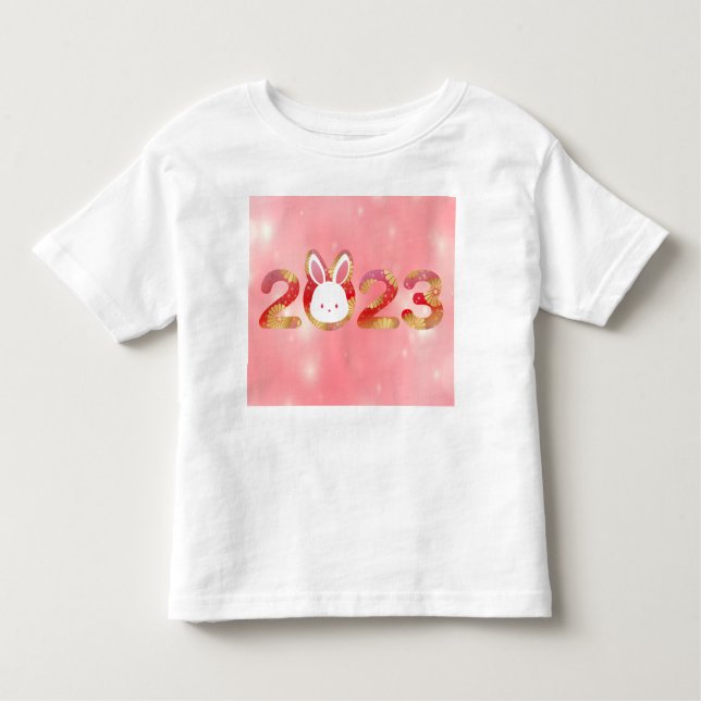 2023, kinesiska nyåret, kanin t shirt (Framsida)