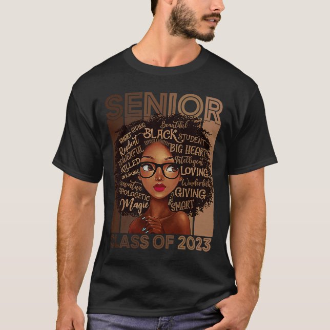 2023 klass BLM Afro Melanin African Pride A T Shirt (Framsida)