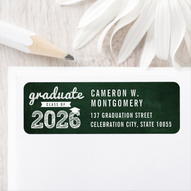 2023 Kritskiss Modern Examensbefallning Returadress Etikett (Insitu)