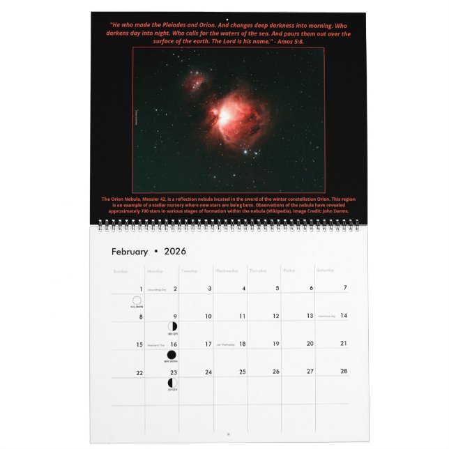 2023 LARGE Psalm 19 Astronomy Society Calendar R2 Kalender (Feb 2026)