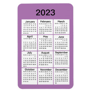 2023 Lila Mini Calendar Magnet