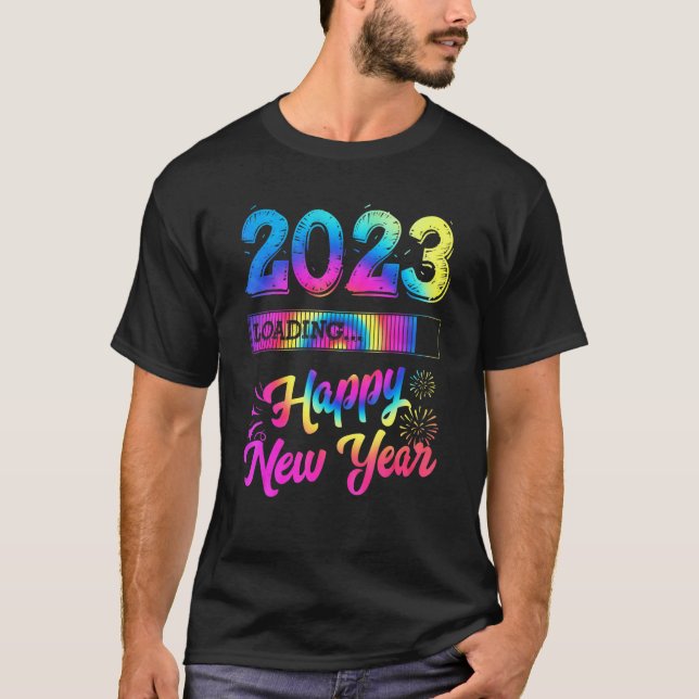 2023 Loading Tie Dye Gott nytt år 31a december T Shirt (Framsida)