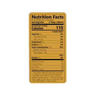 2023 Maple Syrup Nutrition Facts Satin Guld-etiket Adressetikett