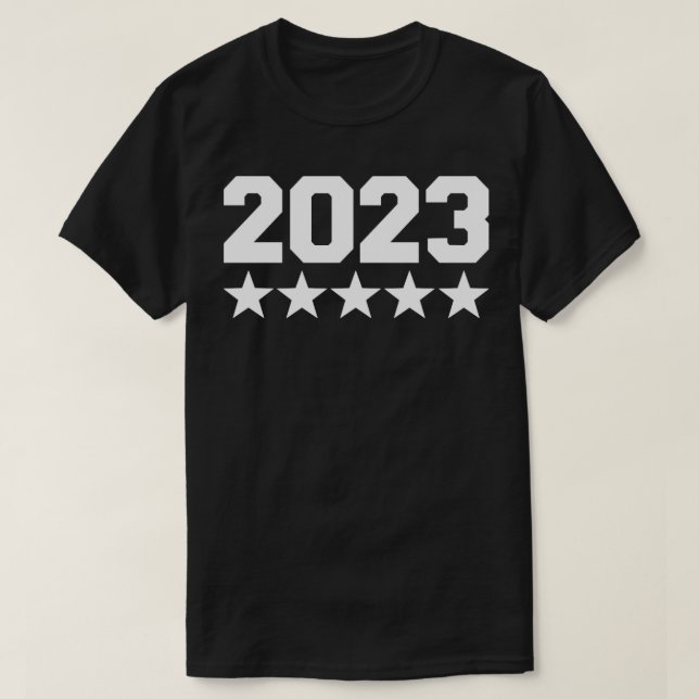2023 med stjärnor för födelsedagskalas och nyårsaf t shirt (Design framsida)