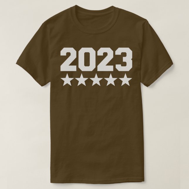 2023 med stjärnor för födelsedagskalas och nyårsaf t shirt (Design framsida)