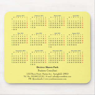 2023 Mini-kalender Måndag ISO-veckans musknapp Musmatta