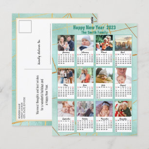 2023 Mint Grönt Modern Family 12 Fotokalender Vykort