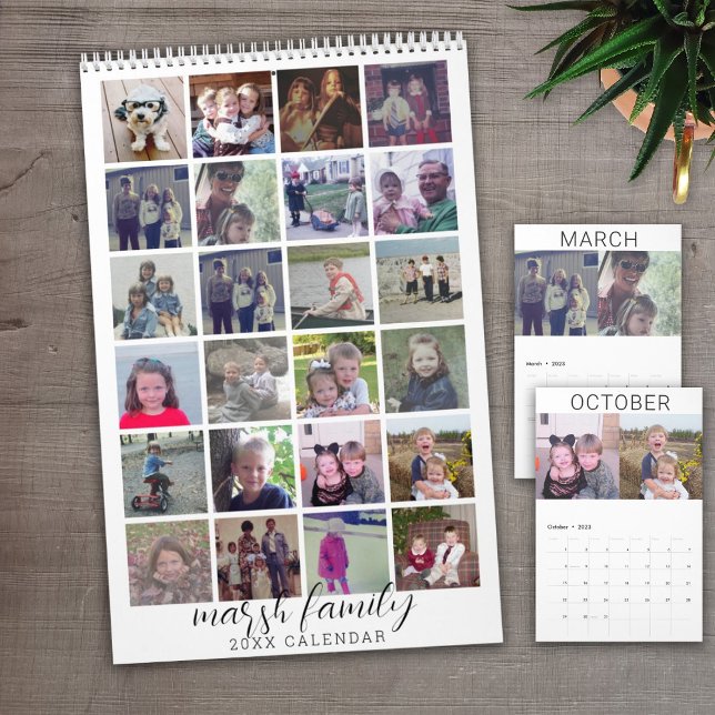 2023 Modern familj 24 foto - svartvit minimum Kalender (Skapare uppladdad)