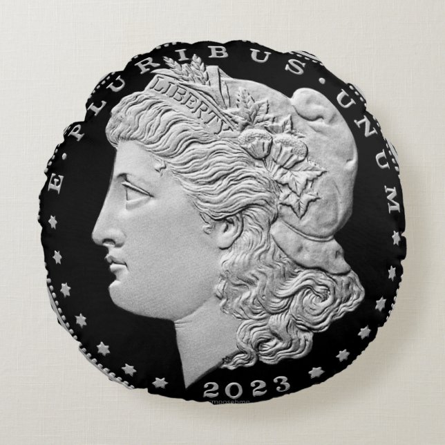 2023 Morgan Dollar Rund Kudde (Framsidan)