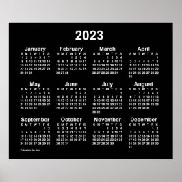 2023 Neon White Väggkalender av Janz Poster