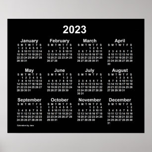2023 Neon White Väggkalender av Janz Poster