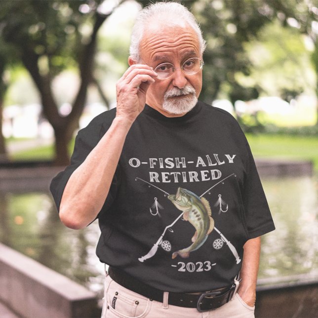 2023 O-Fish-Ally Retrött Finny Fishing T Shirt (Skapare uppladdad)