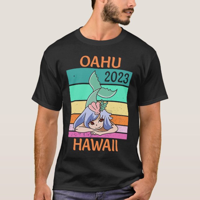 2023 Oahu Vacation Sjöjungfru T Shirt (Framsida)