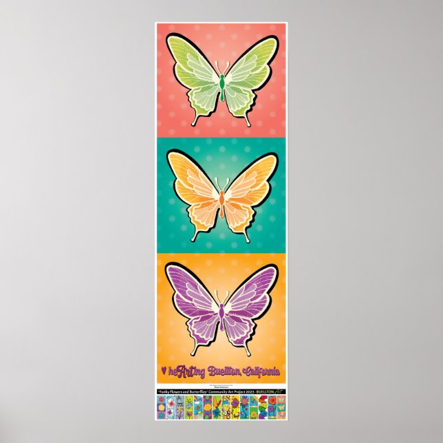 2023 Poster - Pop Butterflies -Buellton.Art (Framsidan)