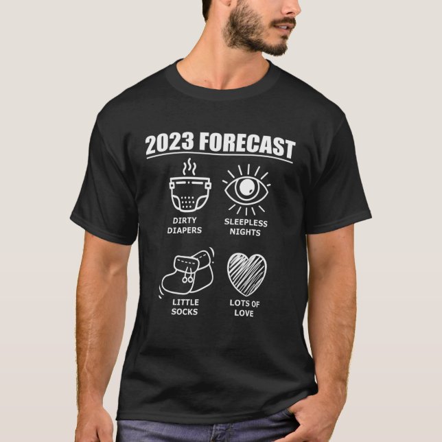 2023 Prognostiserad ny kungörelse från pappa Mamma T Shirt (Framsida)
