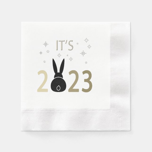 2023 Rabbit Dekorativ kudde Pappersservett (Framsidan)