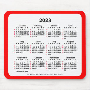 2023 Red 52 Weeks ISO Calendar av Janz Musmatta