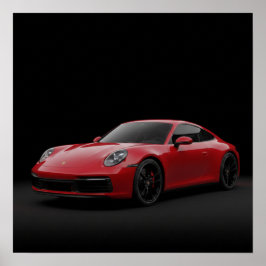 2023 Red Porsche 911 Poster