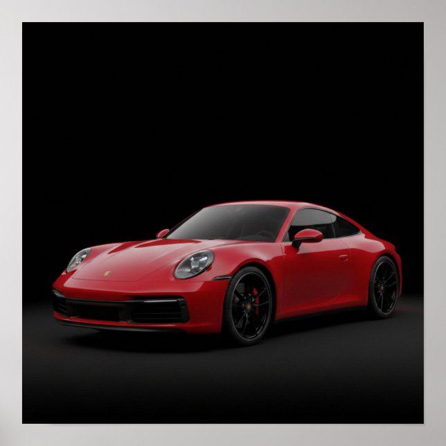 2023 Red Porsche 911 Poster (Framsidan)