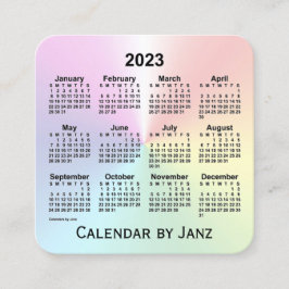 2023 Regnbåge Shimmer Calendar av Janz Fyrkantigt Visitkort