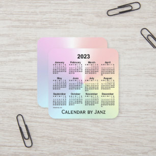 2023 Regnbåge Shimmer Calendar av Janz Fyrkantigt Visitkort