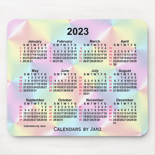 2023 Regnigt regnbåge 52 veckors kalender från Jan Musmatta (Framsidan)