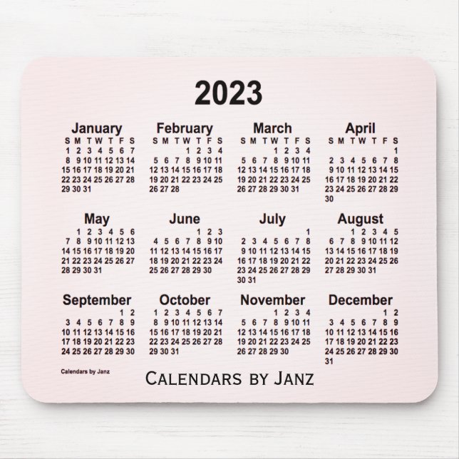 2023 Sangria Smoke Calendar av Janz Mouse Pad Musmatta (Framsidan)