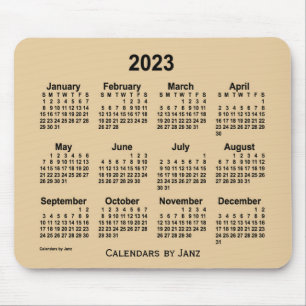 2023 Sepia Grått Calendar av Janz Mouse Pad Musmatta