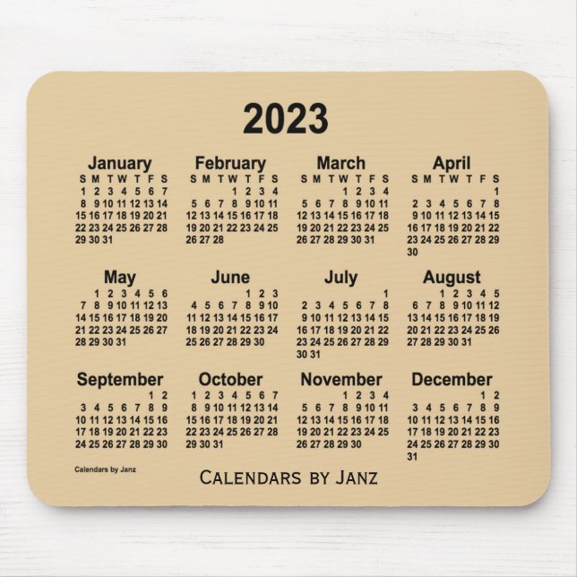 2023 Sepia Grått Calendar av Janz Mouse Pad Musmatta (Framsidan)