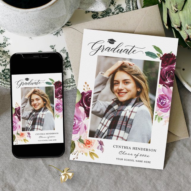 2023 Student Plum Lila Blommigt Girl Girl Studente Meddelande (Skapare uppladdad)