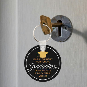 2023 Studenten Black Elegant School Monogram Nyckelring