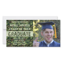 2023 Studenten Camouflage Anpassningsbar Photo Grö