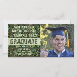 2023 Studenten Camouflage Anpassningsbar Photo Grö Meddelande