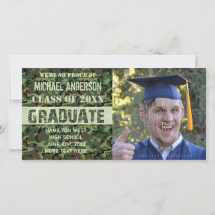 2023 Studenten Camouflage Anpassningsbar Photo Grö Meddelande
