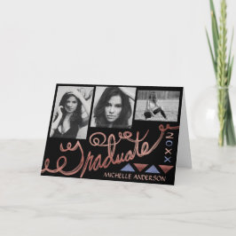 2023 Studenten Fotokollage Ro Guld-typografi Kort