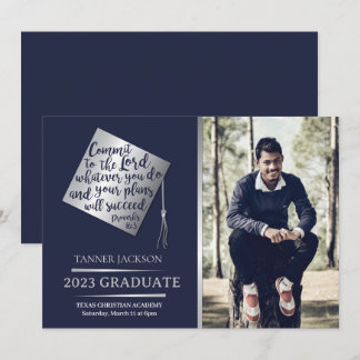 2023 Studenten-inbjudan med kristen citat Inbjudningar